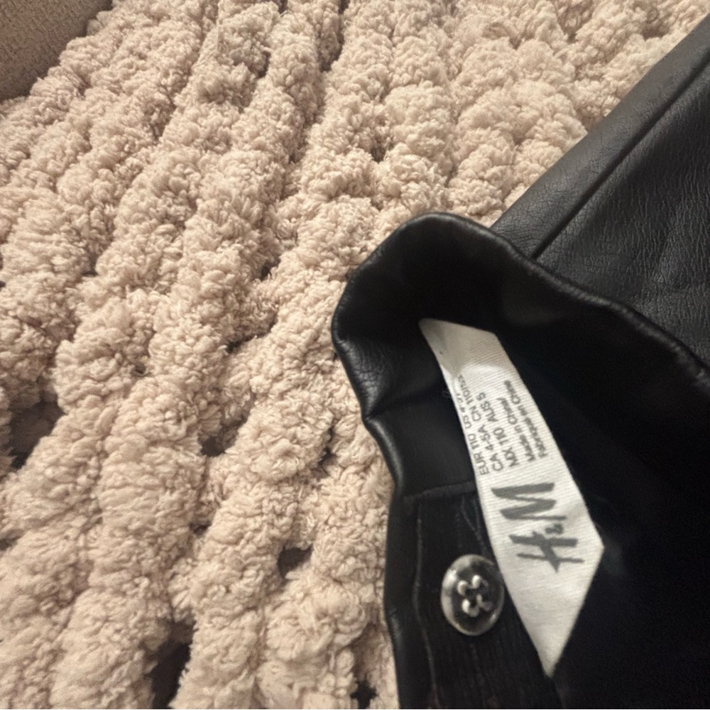 H&M Black Faux Leather Trousers